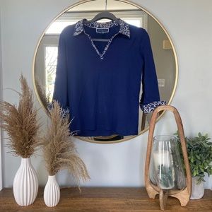 retro sharp coller quarter sleeve hello